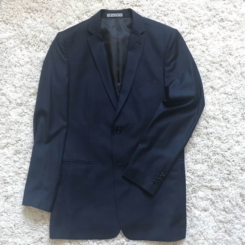 TAZIO Slim Fit Navy 2-Button Blazer